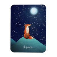 bei Ruhe ~ charmanter Fuchs unter Vollmond sitzen