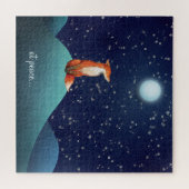 bei Ruhe ~ charmanter Fuchs unter Vollmond sitzen Puzzle (Horizontal)