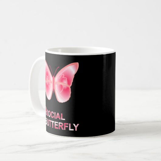 Bei Social Hashag Butterfly Kaffeetasse (Vorderseite Links)
