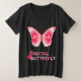 Bei Social Hashtag Butterfly Große Größe T-Shirt