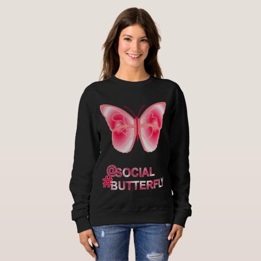 Bei Social Hashtag Butterfly Sweatshirt (Vorne ganz)