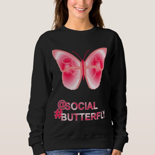 Bei Social Hashtag Butterfly Sweatshirt (Vorderseite)