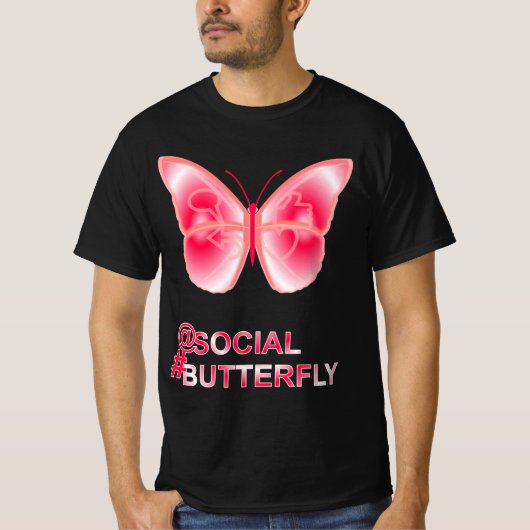 Bei Social Hashtag Butterfly T-Shirt (Vorderseite)