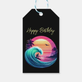 Bei Sonnenuntergang die Wave reiten Geschenkanhänger