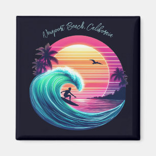 Bei Sonnenuntergang die Wave reiten Magnet