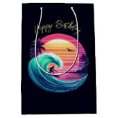 Bei Sonnenuntergang die Wave reiten Mittlere Geschenktüte (Vorderseite)