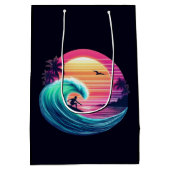 Bei Sonnenuntergang die Wave reiten Mittlere Geschenktüte (Rückseite)