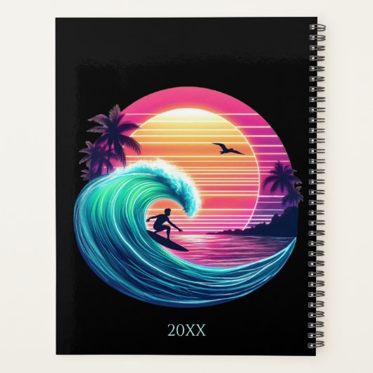 Bei Sonnenuntergang die Wave reiten Planer (Rückseite)