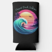 Bei Sonnenuntergang die Wave reiten Selters Dosenkühler (Rückseite)