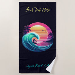 Bei Sonnenuntergang die Wave reiten Strandtuch