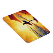 Bei Sonnenuntergang surfen Frauen Magnet (Rechte Seite)