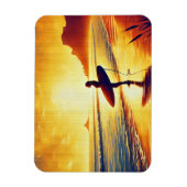 Bei Sonnenuntergang surfen Frauen Magnet (Vertikal)