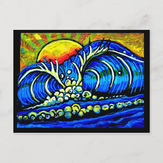 bei Sonnenuntergang surfen Postkarte (Vorderseite)