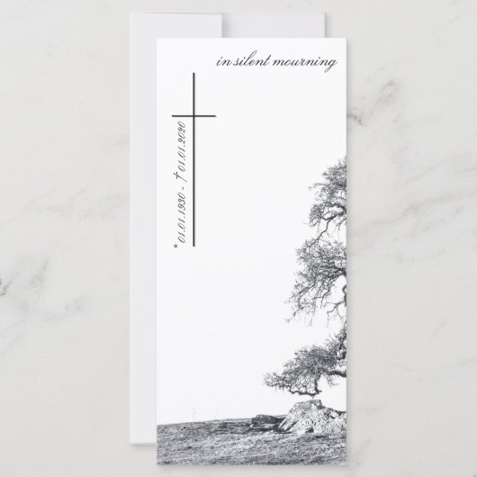 Bei stille Trauer - Baum auf der Wiese (Vorderseite)