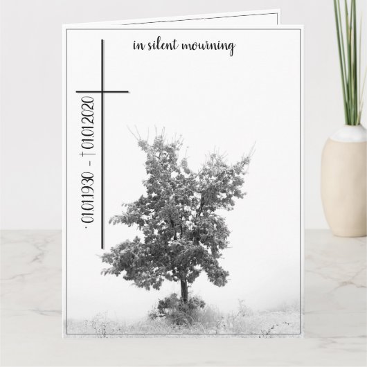 Bei stille Trauer - Baum auf der Wiese 2.0 Karte (Vorderseite)