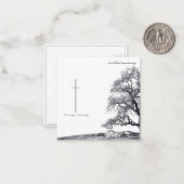 Bei stille Trauer - Baum auf der Wiese Mitteilungskarte (Vorderseite/Rückseite Beispiel)