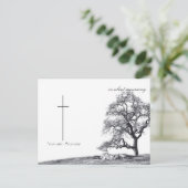 Bei stille Trauer - Baum auf der Wiese Postkarte (Stehend Vorderseite)