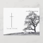 Bei stille Trauer - Baum auf der Wiese Postkarte (Vorderseite)