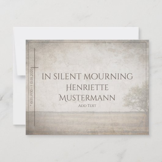 Bei stille Trauer - Vintager Baum auf der Wiese (Vorderseite)