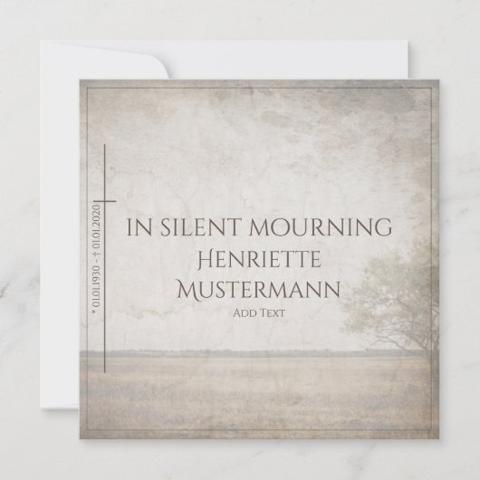 Bei stille Trauer - Vintager Baum auf der Wiese (Vorderseite)