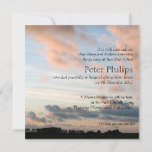 Bei Sunset 3 Friedlich Memorial Service Ankündigun Einladung (Rückseite)