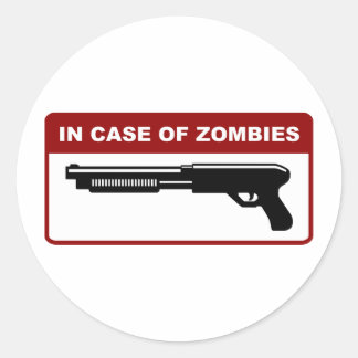 bei Zombies Runder Aufkleber