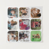 Beibehalten der Foto Collage Quadrat Vorlage runde Wandteppich (Vorderseite (Horizontal))