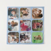 Beibehalten der Foto Collage Quadrat Vorlage runde Wandteppich (Vorderseite (Horizontal))