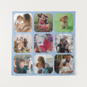 Beibehalten der Foto Collage Quadrat Vorlage runde Wandteppich (Vorderseite)
