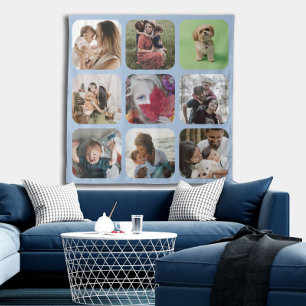 Beibehalten der Foto Collage Quadrat Vorlage runde Wandteppich