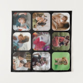 Beibehalten der Foto Collage Quadrat Vorlage runde Wandteppich (Vorderseite (Horizontal))