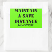 Beibehaltung eines sicheren Entfernungsaufklebers Rechteckiger Aufkleber (Tasche)