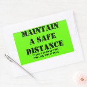 Beibehaltung eines sicheren Entfernungsaufklebers Rechteckiger Aufkleber (Umschlag)