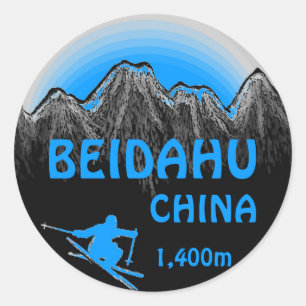 Beidahu China blaues Skigo Logo Kunstkleber Runder Aufkleber