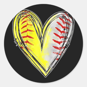 Beide Baseball Mama Mütter Tag Frauen Runder Aufkleber
