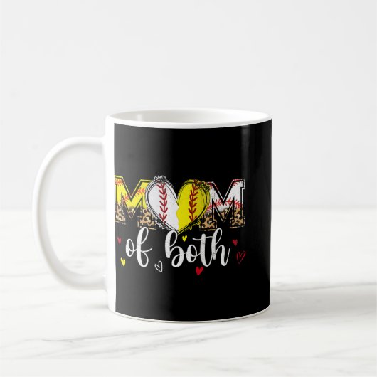 Beide Baseball Softball Herz Leopard Mütter Da Kaffeetasse (Links)