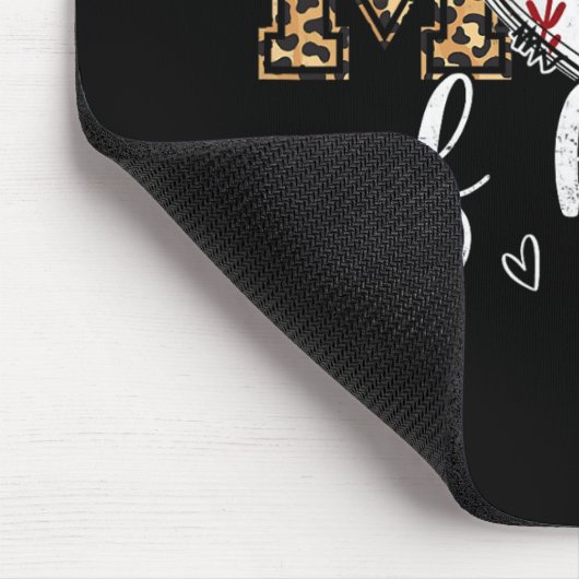 Beide Baseball Softball Herz Leopard Mütter Da Mousepad (Ecke)