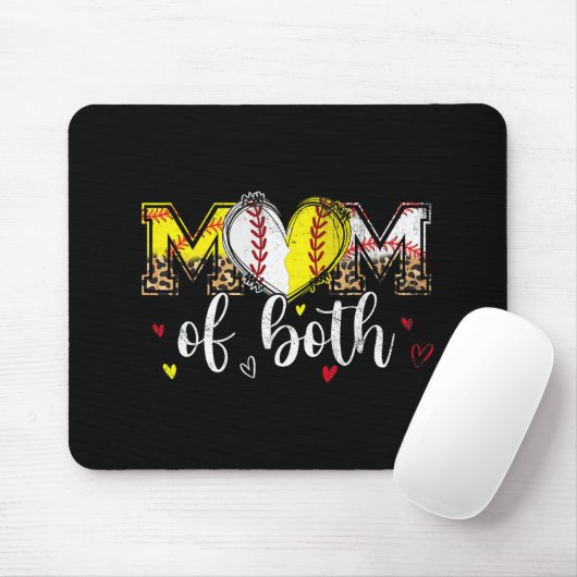 Beide Baseball Softball Herz Leopard Mütter Da Mousepad (Mit Mouse)