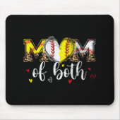 Beide Baseball Softball Herz Leopard Mütter Da Mousepad (Vorne)