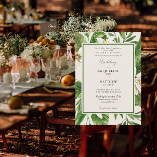 Beide Eltern haben eine Foliage Cream Wedding noti Einladung