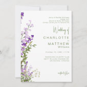 Beide Eltern Lavender Foto Wedding Einladung (Vorderseite)