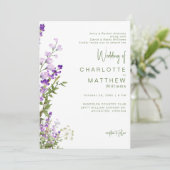 Beide Eltern Lavender Foto Wedding Einladung (Stehend Vorderseite)