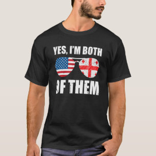 Beide Flaggen Georgiens US-Flagge Patriotisch Geor T-Shirt