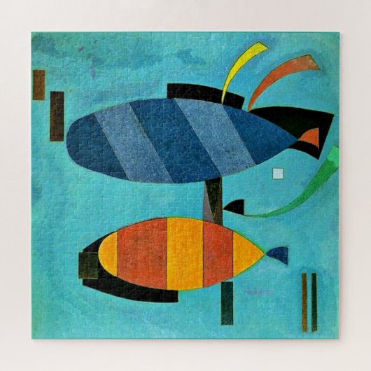 Beide gestreift, bunte Kunstwerke von W. Kandinsky Puzzle (Horizontal)