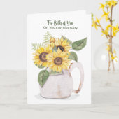 Beide Hochzeitssonnenblumen Krug Liebe Karte (Gelbe Blume)