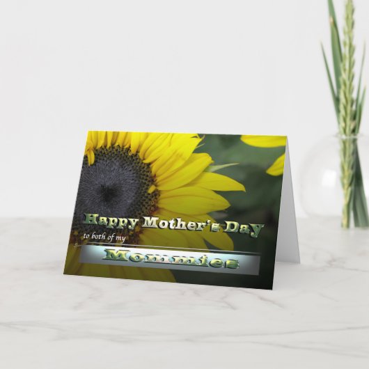 Beide Mamas Gay Sunflower Mother Day Karte (Vorderseite)
