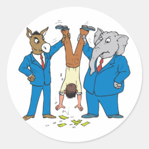 Beide Partys Sind zum Kotzen Runder Aufkleber