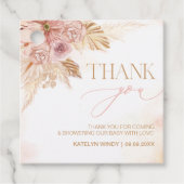 Beide Seiten Boho Pampas Baby Dusche Vielen Dank Geschenkanhänger (Vorderseite)