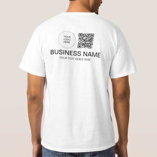 Beide Seiten gedruckte Vorlage Mens QR-Logo-Arbeit T-Shirt (Rückseite)