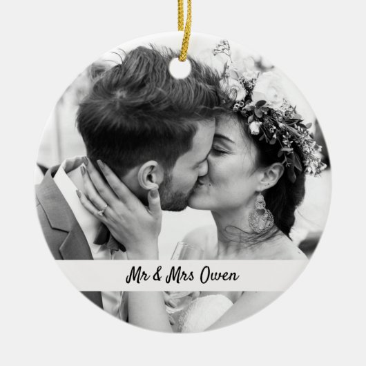 Beide Seiten Hochzeitssalons Foto-Ornamente halten Keramik Ornament (Vorne)